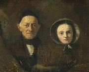 Therese Schwartze Portrait of Johann Joseph Hermann and Ida Schwartze oil on canvas